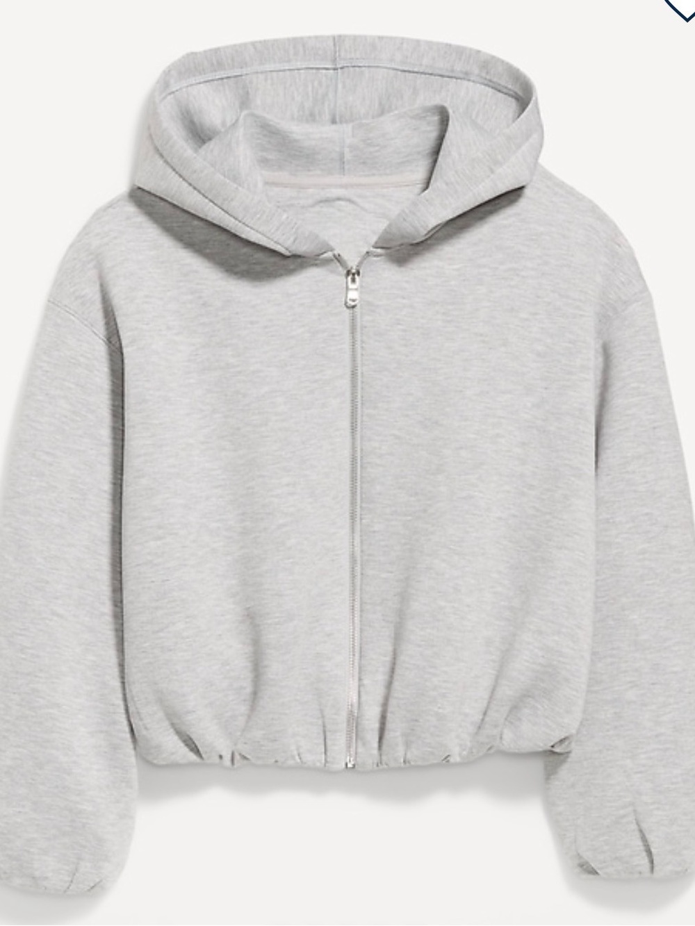 Old Navy Light Heather Gray Bubble Fleece Zip up Hoodie